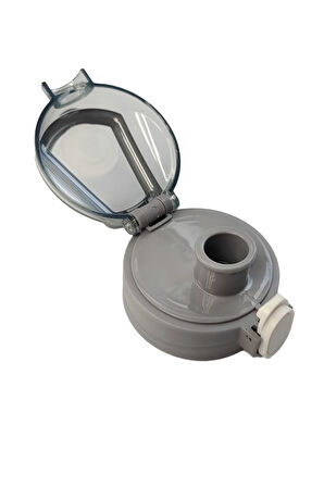 Gri Tek Tuşla Açılan Matara Suluk Yedek Kapağı Kapak