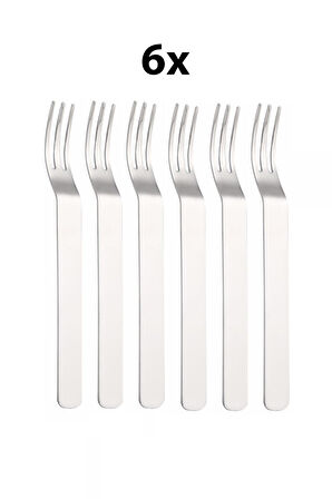 304 Çelik 6 Adet Silver Renk Tatlı ve Meyve Çatalı mt159by-6