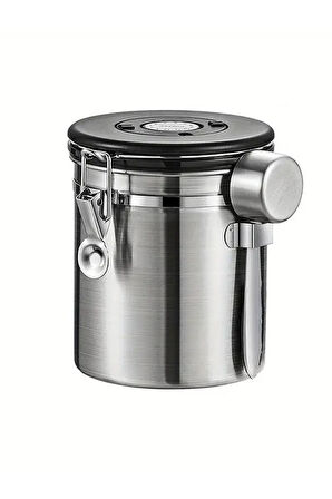 304 Çelik 1400 ml Kelepçeli Kahve Çay Saklama Kabı Kiler Depolama Kavanozu mt117