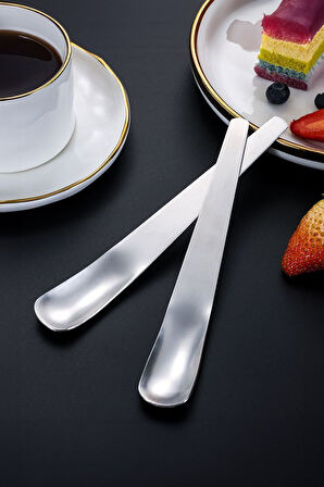 6 Adet 304 Çelik 17,5 cm Tatlı ve Dondurma Kaşığı mt153by-6