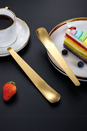 6 Adet 304 Çelik Gold 17,5 cm Tatlı ve Dondurma Kaşığı mt153sr-6