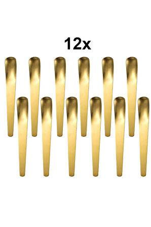 12 Adet Çelik Gold  17,5 cm Tatlı ve Dondurma Kaşığı mt160sr-12
