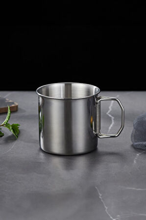 Çelik 250 ml Katlanır Kulp Kahve Kamp Bardağı Fincanı mt163