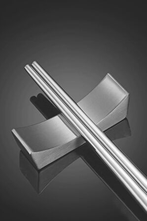 6 Adet Çelik Silver Chopstick Kaşık Çatal Standı Çelik Çubuk Tutucu mt151by-6