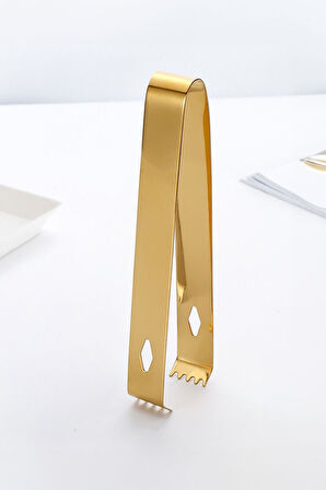 6 Adet Çelik 16,2 cm Gold Buz Ve Şeker Maşası mt128sr-6