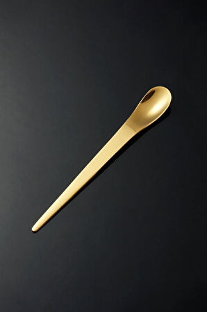 6 Adet Çelik 12,5 cm Gold Renk Çay Kaşığı mt162sr-6