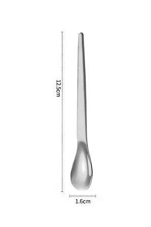 6 Adet Çelik 12,5 cm Gümüş Renk Çay Kaşığı mt162by-6