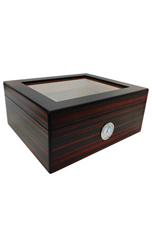 Falconetti De folu Kırmızı Camlı Humidor Puro Kutusu rc42kr-d