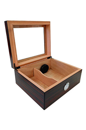Falconetti De folu Kırmızı Camlı Humidor Puro Kutusu rc42kr-d