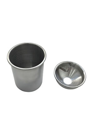 Çelik 10 cm. Kafe Restaurant Kapaklı Yuvarlak Kül Tablası Küllük cin899gr
