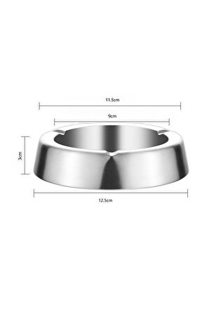 Çelik 12,5 cm Kafe Restaurant Lokanta Yuvarlak Kül Tablası Küllük  mt170by