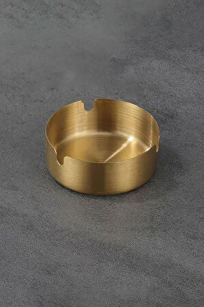Çelik Gold 8 cm Kafe Restaurant Lokanta Yuvarlak Kül Tablası Küllük mt174sr