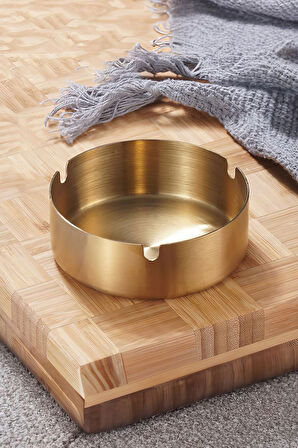 Çelik Gold 8 cm Kafe Restaurant Lokanta Yuvarlak Kül Tablası Küllük mt174sr