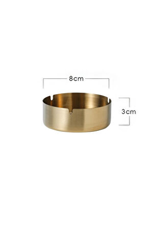 Çelik Gold 8 cm Kafe Restaurant Lokanta Yuvarlak Kül Tablası Küllük mt174sr
