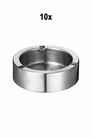 10 Adet Çelik 11 cm Kafe Restaurant Lokanta Yuvarlak Kül Tablası Küllük mt168-10