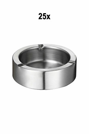 25 Adet Çelik 11 cm Kafe Restaurant Lokanta Yuvarlak Kül Tablası Küllük mt168-25