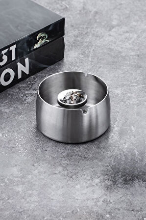 25Adet Çelik 8 cm Kafe Restaurant Lokanta Yuvarlak Kül Tablası Küllük mt172by-25