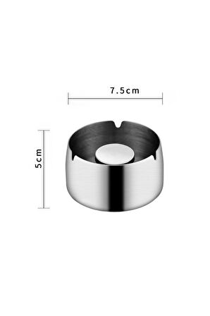 25Adet Çelik 8 cm Kafe Restaurant Lokanta Yuvarlak Kül Tablası Küllük mt172by-25