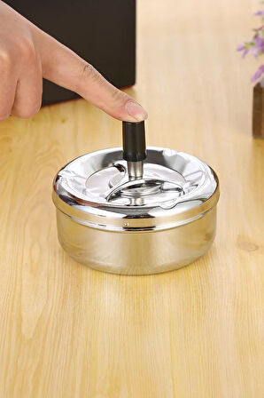 25 Adet Çelik 9 cm Basmalı Kafe Restaurant Lokanta Yuvarlak Kül Tablası Küllük 