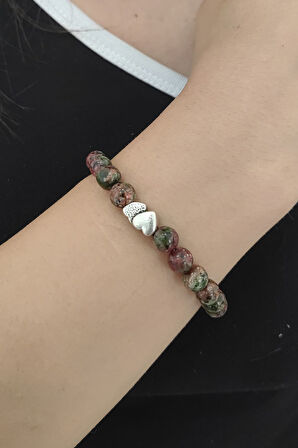 Chavin Lastikli Doğal Unakit Taşlı Kadın Bileklik ey23