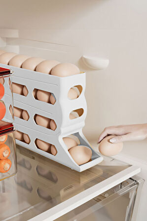 25 li Beyaz Plastik Yumurtalık Buzdolabı Düzenleyici Yumurta Saklama Rafı mt186