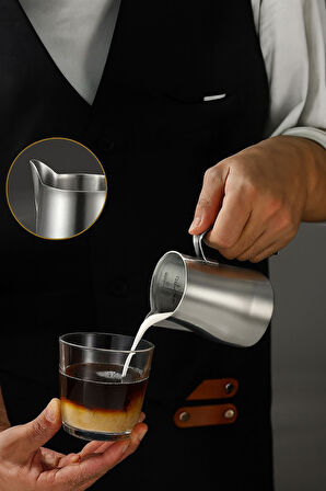 Çelik 350 ml Kahve Süt Köpürtme Potu Sütlük Pitcher mt190