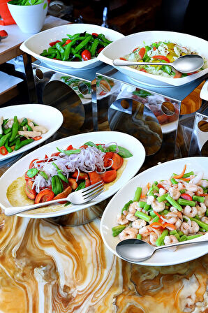 6 Parça Silver Sunum için Servis Kaşığı Kaşık Çatal Spatula Reçel Seti cin613slv