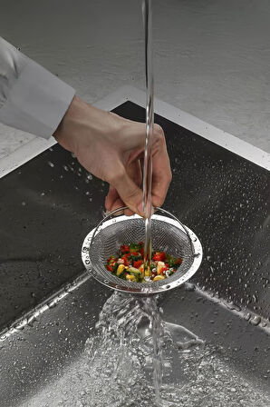 Çelik Mutfak Lavabo Atık Yemek Süzgeci 11 cm çap Gider Tıpası mt203