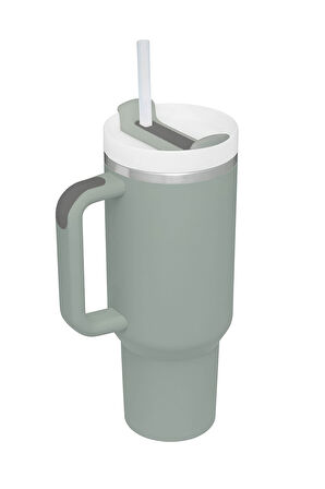 304 L Çelik 1,2 L Yeşil Pipetli El Termos Mug cin856ys