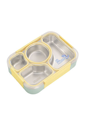 304 Çelik 980 ml 4 Bölmeli Öğrenci Ofis Yemek Mama Kabı Sefertası mt182sr