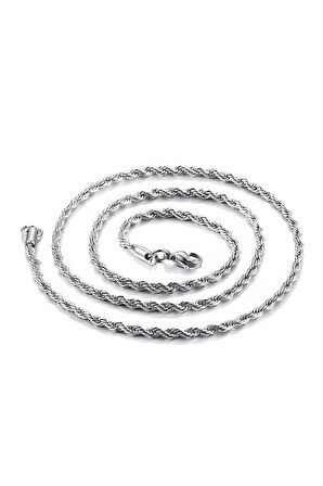 Chavin Burgu Kıvrık Model 3 mm 60 cm Erkek Bijuteri Zincir ey32