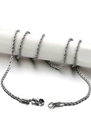 Chavin Burgu Kıvrık Model 3 mm 60 cm Erkek Bijuteri Zincir ey32