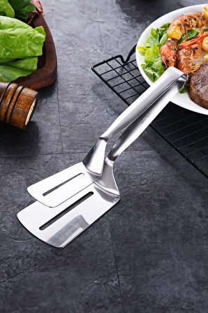 Çelik 23 cm Balık Biftek Maşası Et Servis Kepçesi Kaşığı cin875x