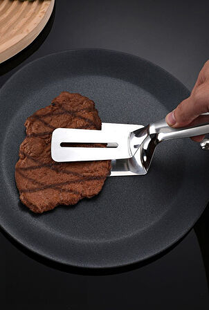 Çelik 23 cm Balık Biftek Maşası Et Servis Kepçesi Kaşığı cin875x