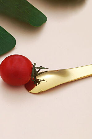 304 Çelik 12 Adet Gold Lüx Modern Çay Kaşığı Kahve Fincan Kaşığı cin581sr-12x