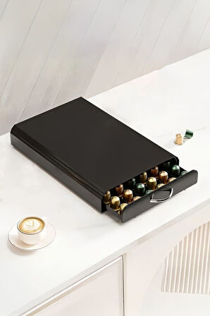 60 Adet Kapasiteli Nespresso Kapsül Kahve Standı Kahve Çekmecesi mt195sy