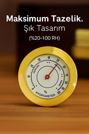 Hygrometer Gold Puro kutusu Saati Nem ölçer Saat thr146x