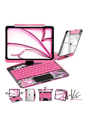 Naidun ipad Pro 12.9 Inç ile Uyumlu Geliştirilmiş 360° Dönebilen  Klavye