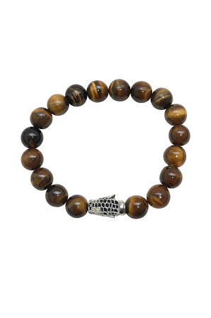 Lastikli Kaplan Göz Taşlı Erkek Bileklik ey45