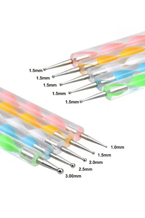 20 Parça Kendin Yap Nail Art Kalemi Tırnak Süsleme Fırça ve Dot Seti mt269