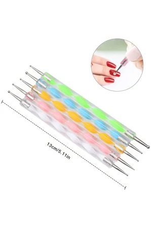 20 Parça Kendin Yap Nail Art Kalemi Tırnak Süsleme Fırça ve Dot Seti mt269