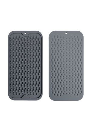 Gri 30x15 cm Çok Amaçlı Silikon Bulaşık Kurutma Matı Bulaşıklık mt257