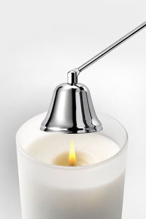 Hareketli Baş Çelik Silver 22 cm Dekoratif Çan Dizayn Saplı Mum Söndürücü cin818slv