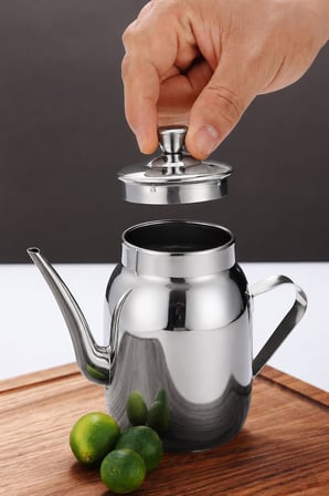 Komple Çelik Küçük Gümüş Renk 560 ml Yağdanlık Sosluk ve Sirkelik cin995by