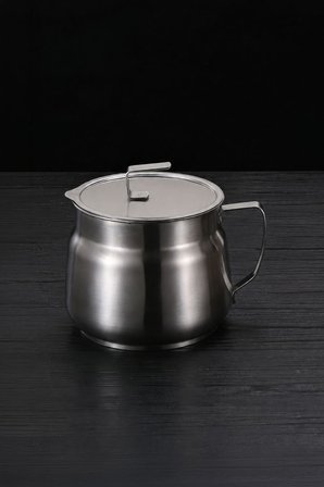 1500 ml Paslanmaz Mat Çelik Atık Yağ Süzgeci Yağ Filtreleme ve Depolama Kabı mt276