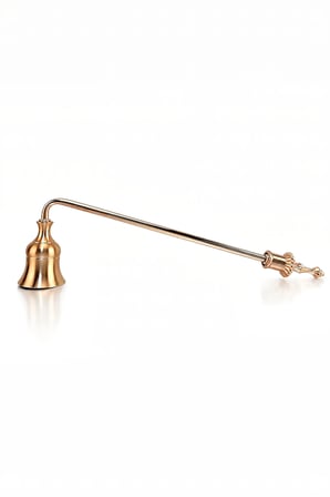 Sabit Başlıklı Metal Rose Gold 23 cm Dekoratif Çan Dizayn Saplı Mum Söndürücü mt280sr