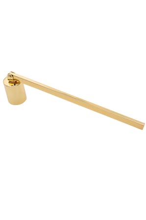 Oynar Başlıklı Çelik Gold 16 cm Dekoratif Çan Dizayn Saplı Mum Söndürücü mt281sr