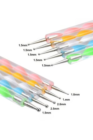 5 Parça Kendin Yap Nail Art Kalemi Tırnak Süsleme Dot Seti mt316