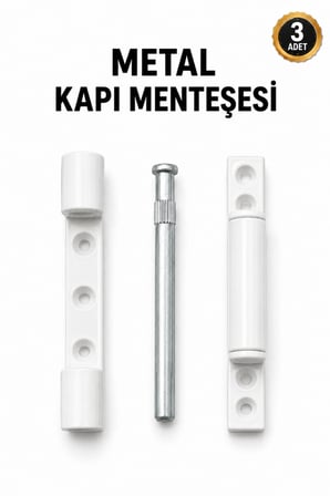 Metal Kapı Menteşesi – Dayanıklı Gövde Pimli Menteşe Seti - 3 ADET