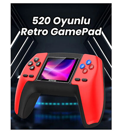 P5 Kırmızı  520 Oyunlu Mini Atari Gamebox Oyun Konsolu Atari Nintendo Gaming Kablosuz Game